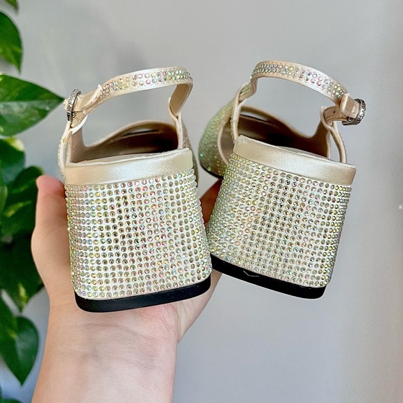 Sam Edelman Tarra Glitz Slip-On Slingback Pumps Crystal Embellishment - Picture 5 of 13